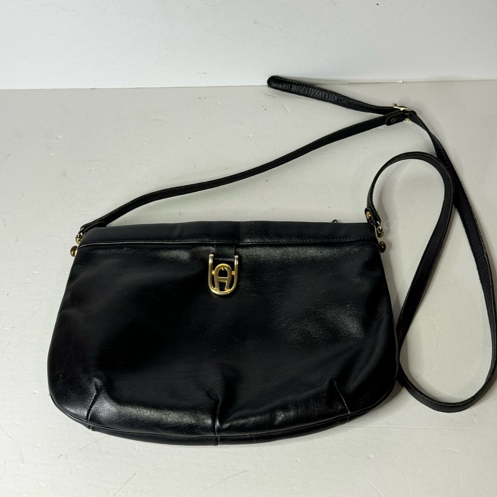 Etienne Aigner Women’s Black Genuine Leather Crossbody Shoulder Bag